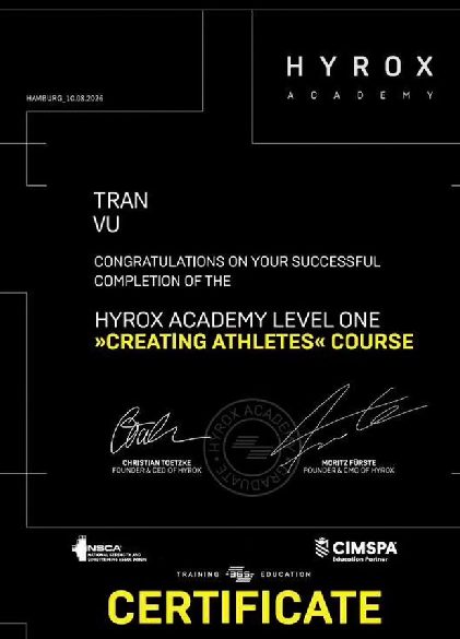 HYROX Academy Level One certificate